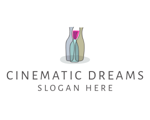 Glass Wine Bottle logo design