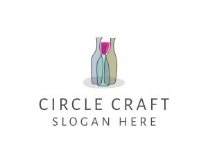 Glass Wine Bottle logo design