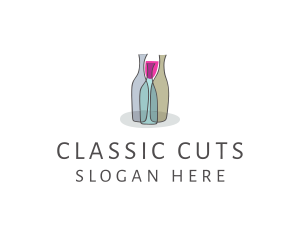 Glass Wine Bottle logo design