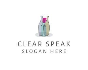 Glass Wine Bottle logo design