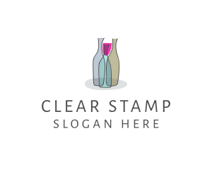 Glass Wine Bottle logo design