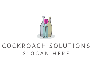 Glass Wine Bottle logo design