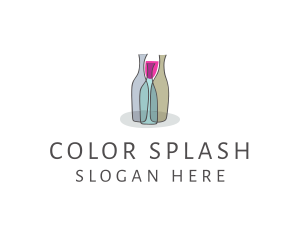 Glass Wine Bottle logo design