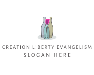 Glass Wine Bottle logo design