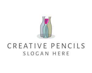 Glass Wine Bottle logo design