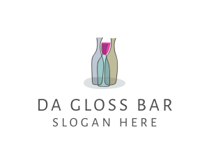 Glass Wine Bottle logo design