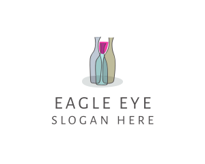 Glass Wine Bottle logo design