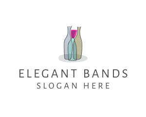 Glass Wine Bottle logo design