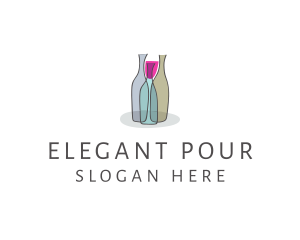 Glass Wine Bottle logo design