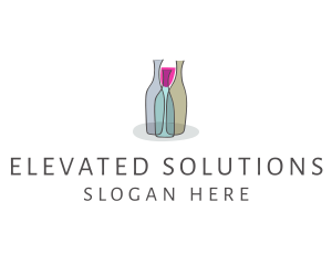 Glass Wine Bottle logo design