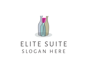 Glass Wine Bottle logo design