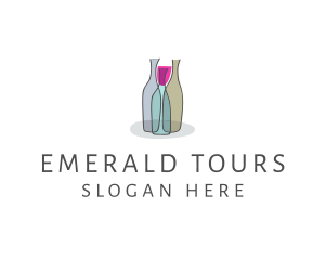 Glass Wine Bottle logo design