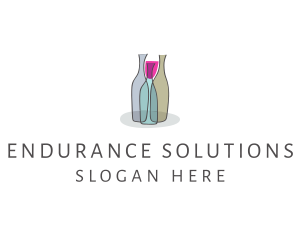 Glass Wine Bottle logo design