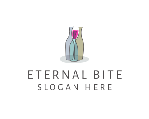 Glass Wine Bottle logo design