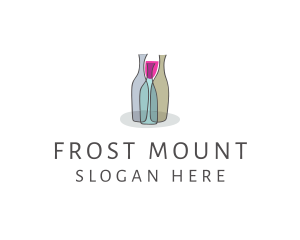 Glass Wine Bottle logo design