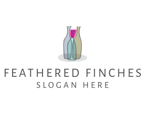 Glass Wine Bottle logo design