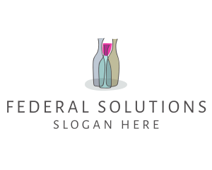 Glass Wine Bottle logo design