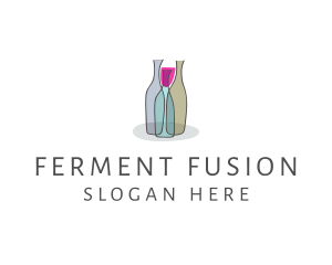 Glass Wine Bottle logo design