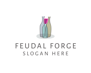 Glass Wine Bottle logo design