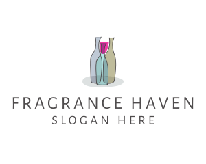 Glass Wine Bottle logo design