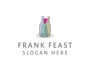 Glass Wine Bottle logo design