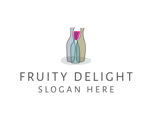 Glass Wine Bottle logo design