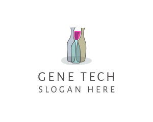 Glass Wine Bottle logo design