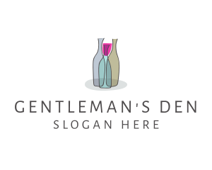 Glass Wine Bottle logo design