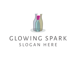 Glass Wine Bottle logo design