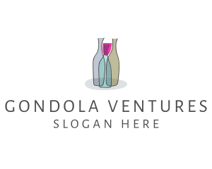 Glass Wine Bottle logo design