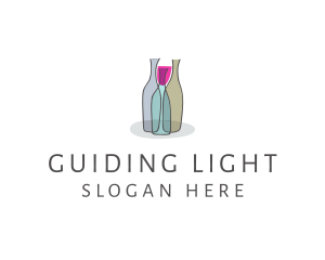 Glass Wine Bottle logo design