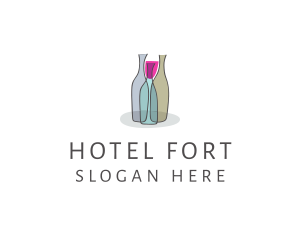 Glass Wine Bottle logo design