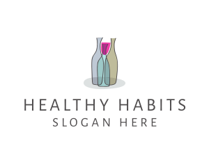 Glass Wine Bottle logo design