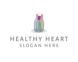 Glass Wine Bottle logo design