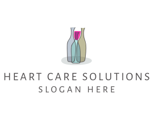 Glass Wine Bottle logo design