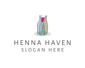 Glass Wine Bottle logo design