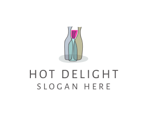 Glass Wine Bottle logo design