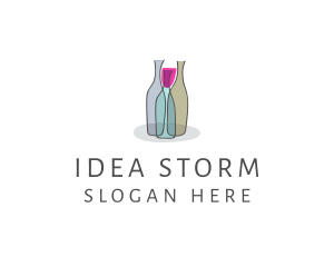 Glass Wine Bottle logo design