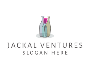 Glass Wine Bottle logo design