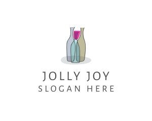 Glass Wine Bottle logo design