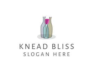 Glass Wine Bottle logo design