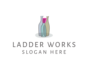 Glass Wine Bottle logo design