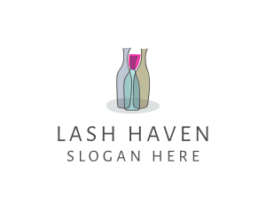 Glass Wine Bottle logo design