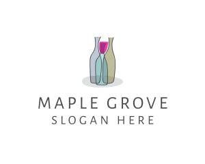 Glass Wine Bottle logo design