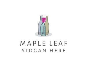 Glass Wine Bottle logo design