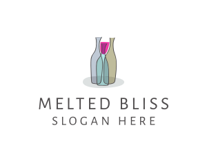 Glass Wine Bottle logo design