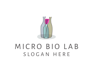 Glass Wine Bottle logo design