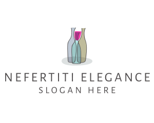 Glass Wine Bottle logo design