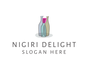 Glass Wine Bottle logo design