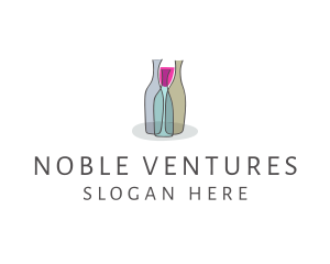 Glass Wine Bottle logo design